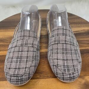 Life Stride In Motion Downtowm Brown Plaid Slip On Business Women's Flats 9W